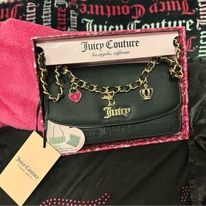 Juicy Couture Black Crossbody Bag with Gold Accents